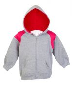 Branded Babies Zip Hoodie with Shoulder Contrast