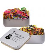 Coloured Rubber bands 500 in Silver Tin