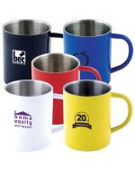 Colourful Steel Double Wall Mugs