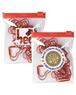 Hearts Paper clips in a branded pouch