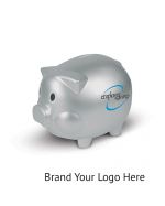 Customisable Silver Piggy Bank
